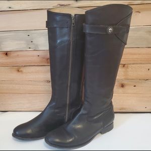 Frye Molly Black Leather Riding Boots